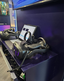 Image KWPHTC VIVE Focus 3 headsets ready for demonstrations of the VIVERSE environment for education