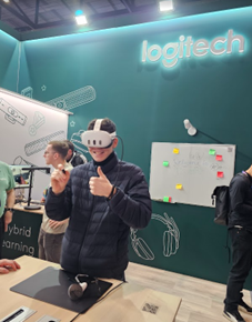 Image KWPA student on the Logitech Education booth puts the new VR stylus system through its paces